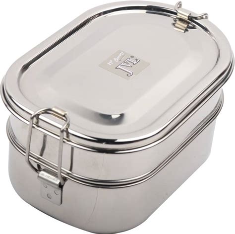 jvl steel lunch box|JVL Stainless Steel Square Leak Proof Lunchbox Double Layer.